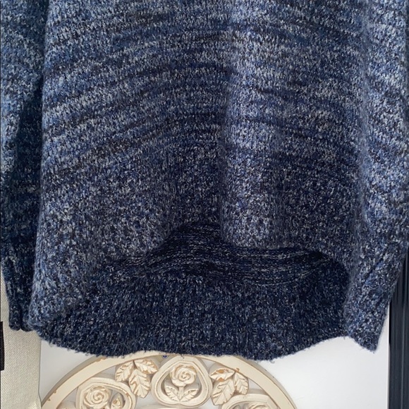 ZARA Wool Oversized Grandpa Boyfriend Sweater | marled Blue Knit Large - Picture 8 of 16
